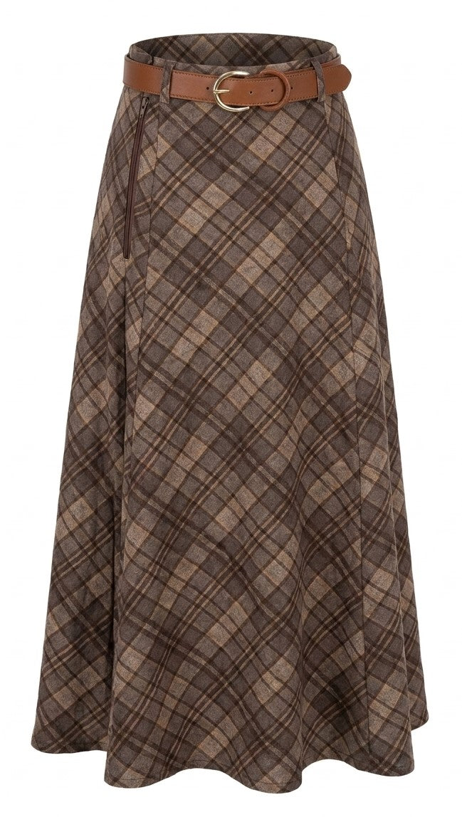 Midi Skirt In A Woven Fabric in by Aspect