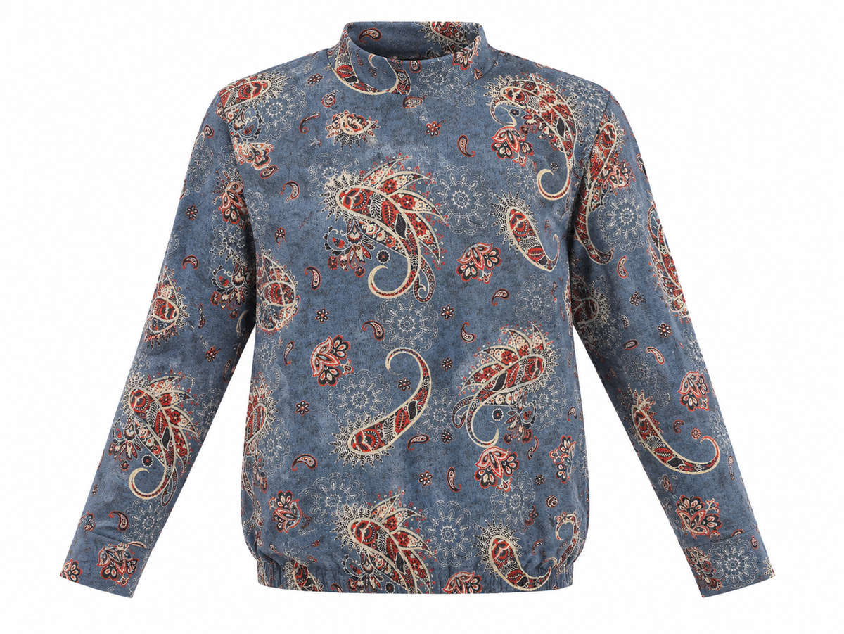 Maternity Printed Bubble Tee in Denim by MCM