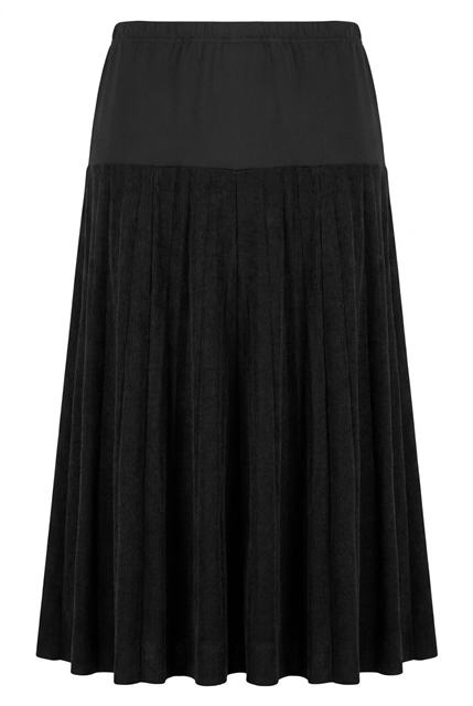 Maternity Midi Corduroy Pleated Skirt in by La Enceinte