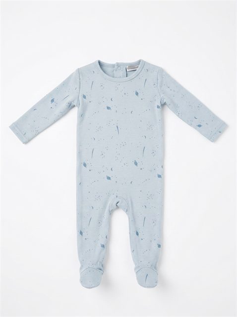 Space Print Footie in Blue by Whipped Cocoa