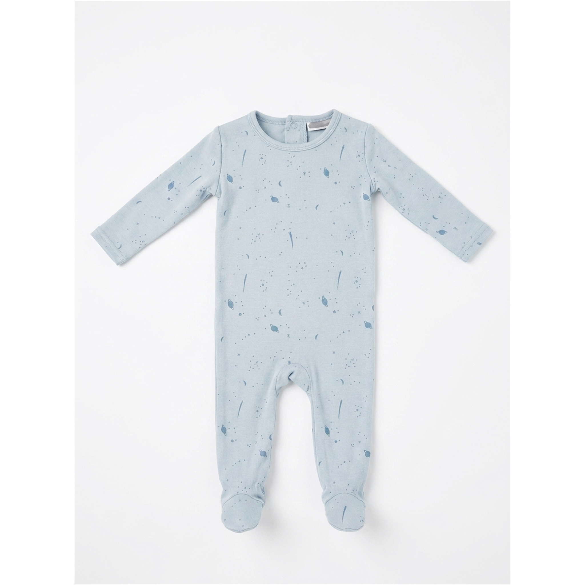 Space Print Footie in Blue by Whipped Cocoa