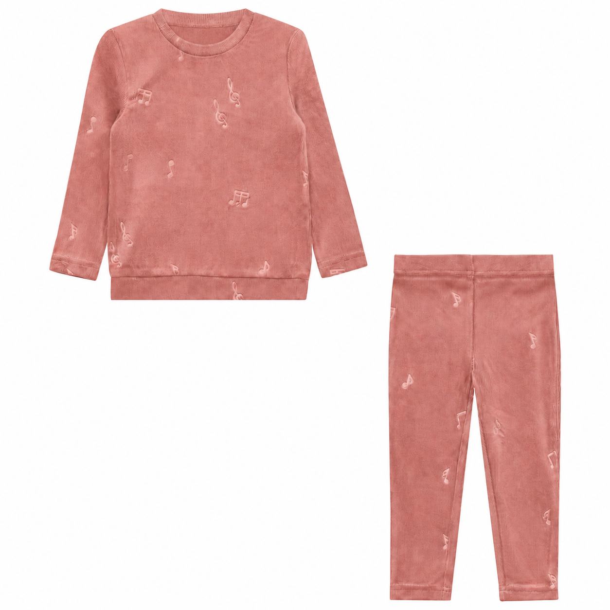 Music Notes Embossed Velour Set in Twilight Mauve by Whipped Cocoa