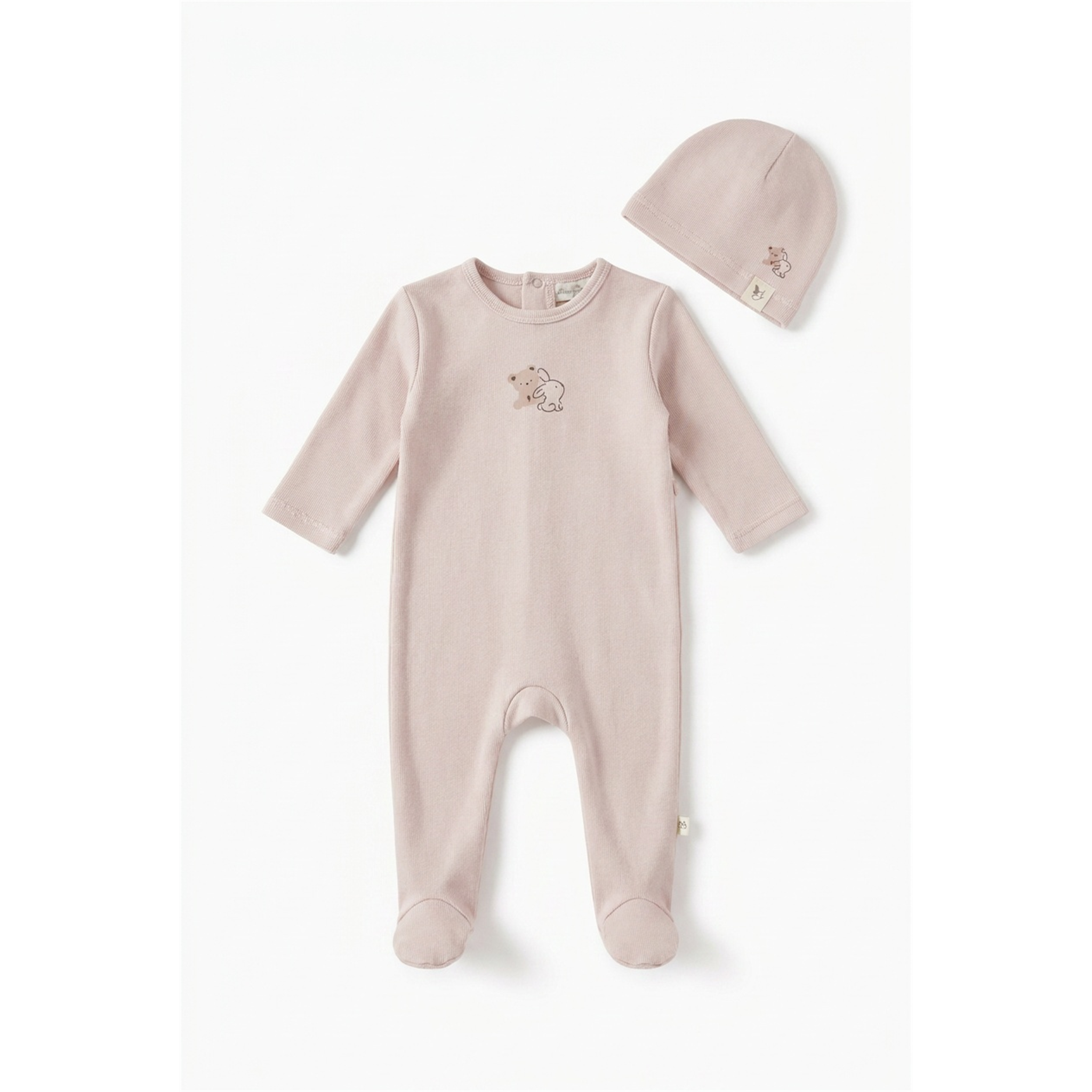 Bear & Bunny Print Footie in Primrose by Bebe Bella
