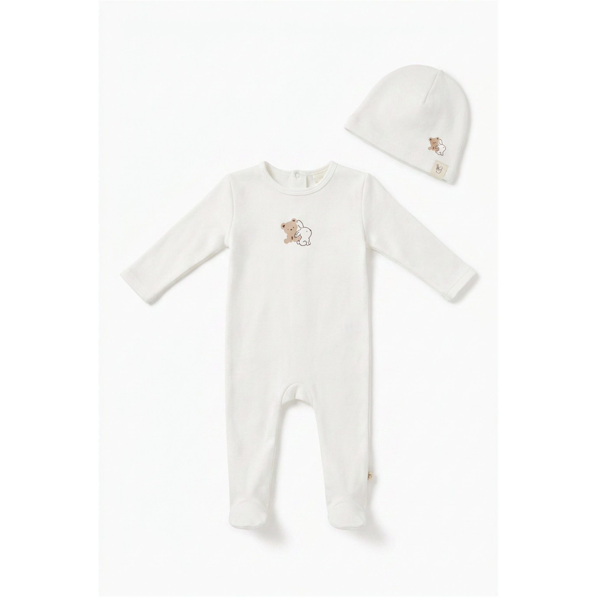 Bear & Bunny Print Footie in by Bebe Bella