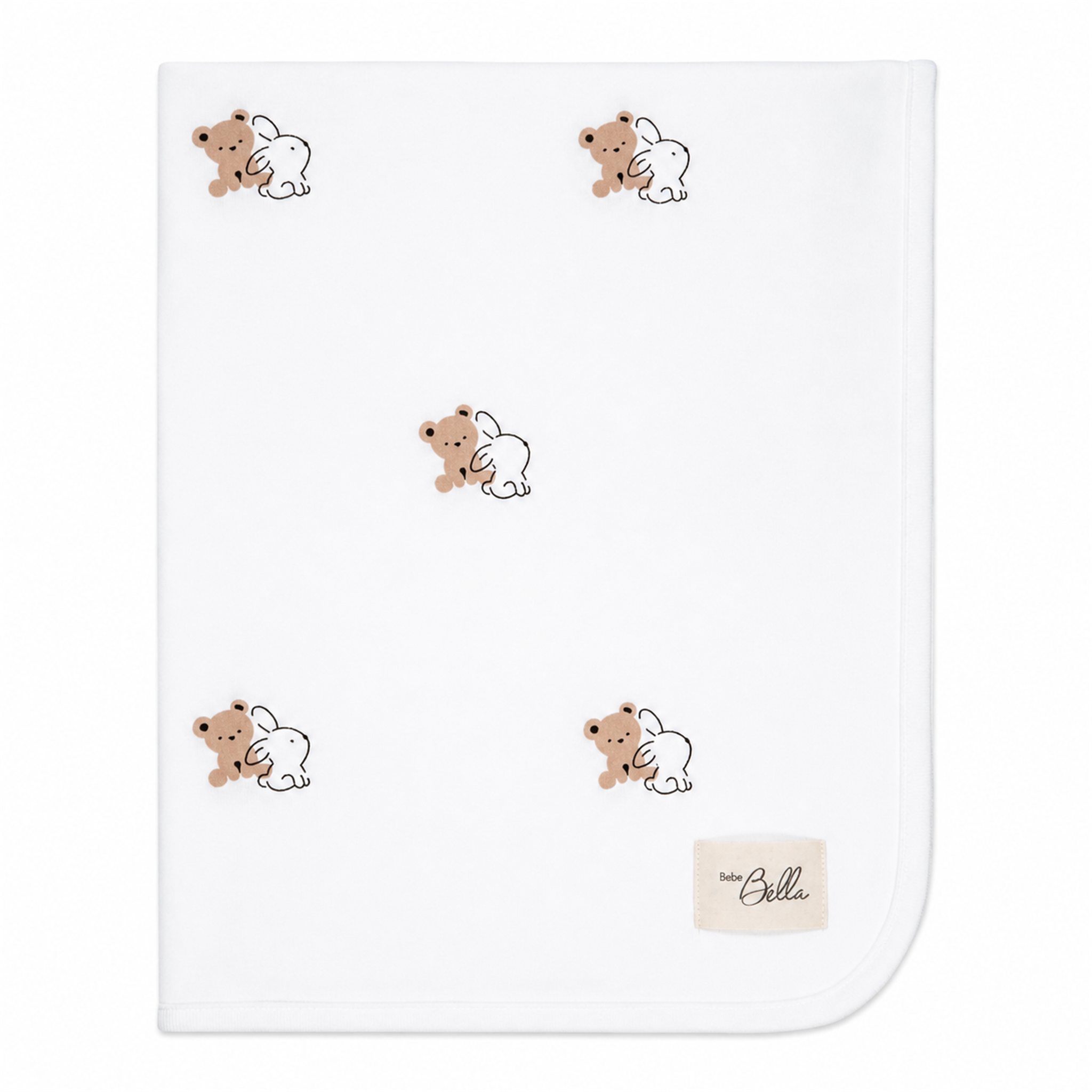 Bear & Bunny Print Blanket