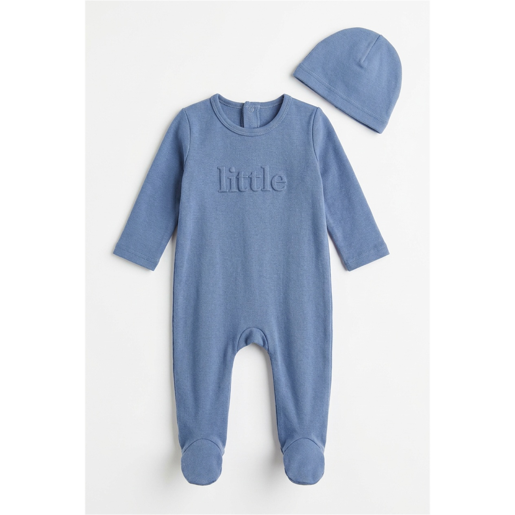 Little Puff Print Footie in True Blue by Lux Baby