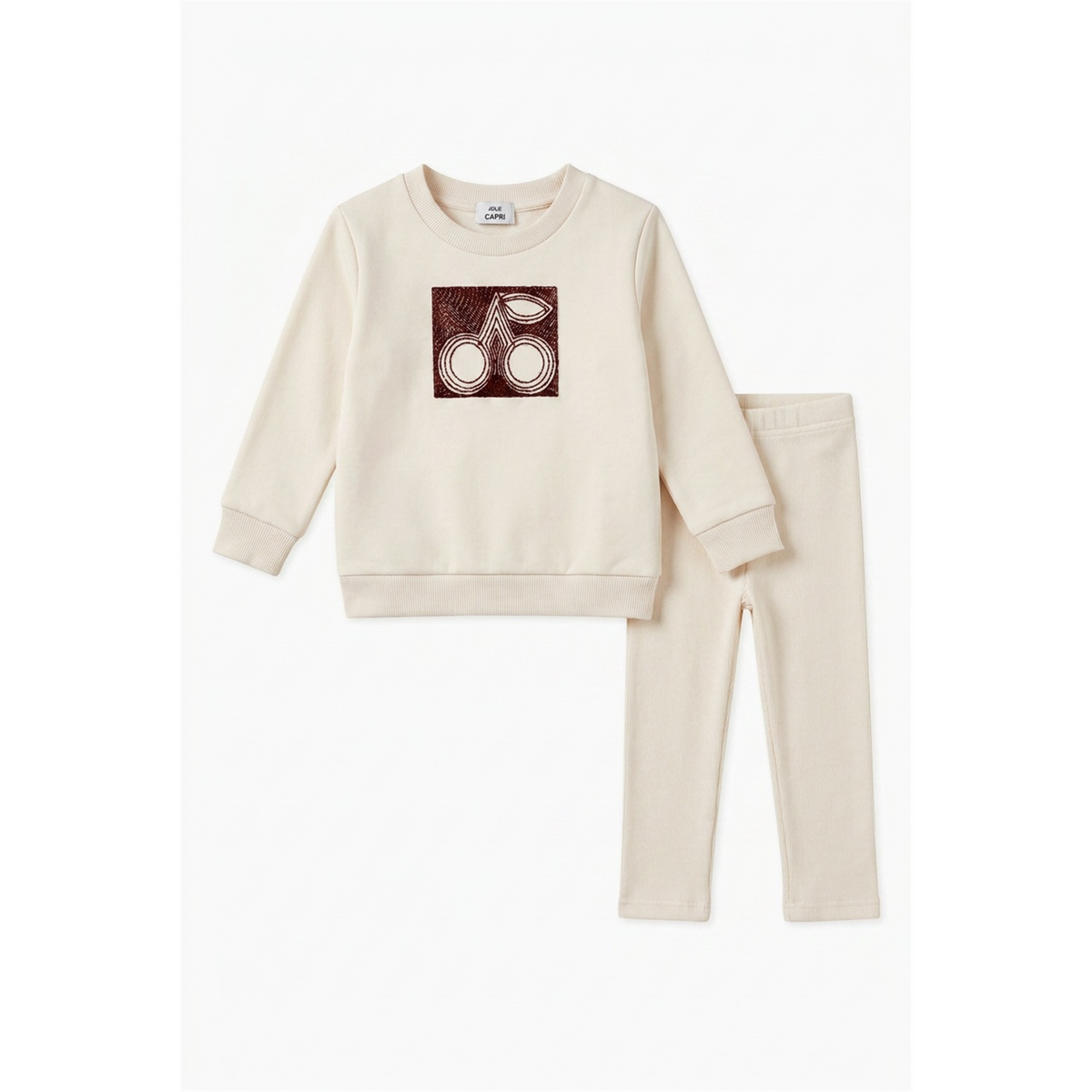 Cherry Embroidery Set in Cream by Jolie Capri