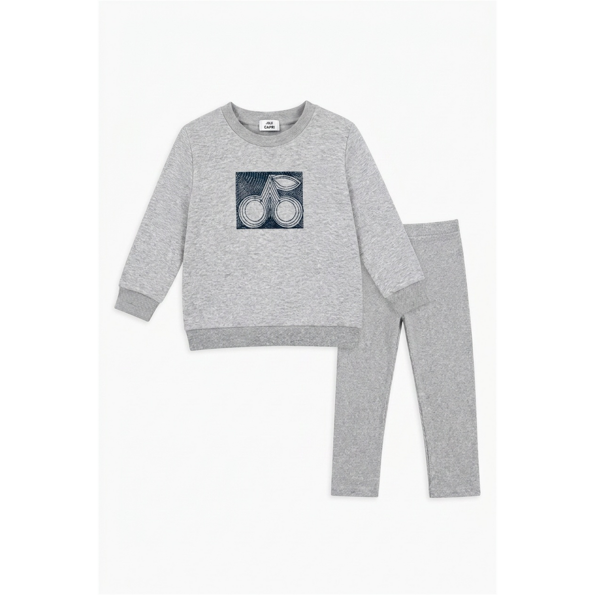 Cherry Embroidery Set in Light Grey Mix by Jolie Capri