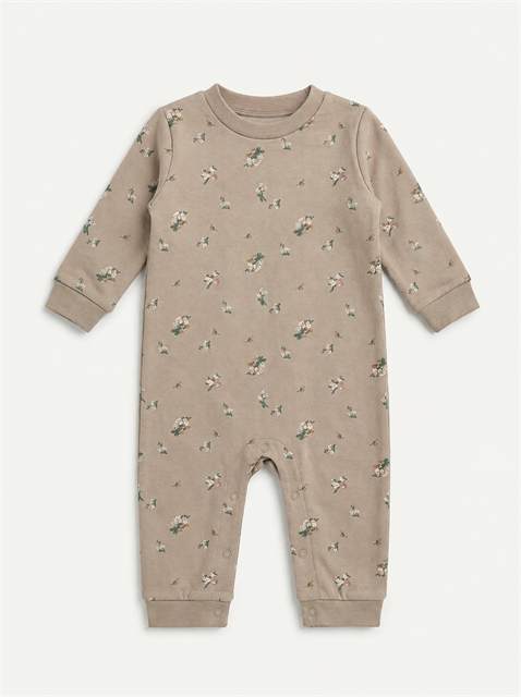 Floral Print Romper in Beige by Puddles