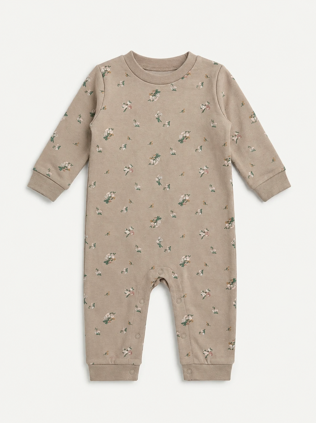 Floral Print Romper in Beige by Puddles