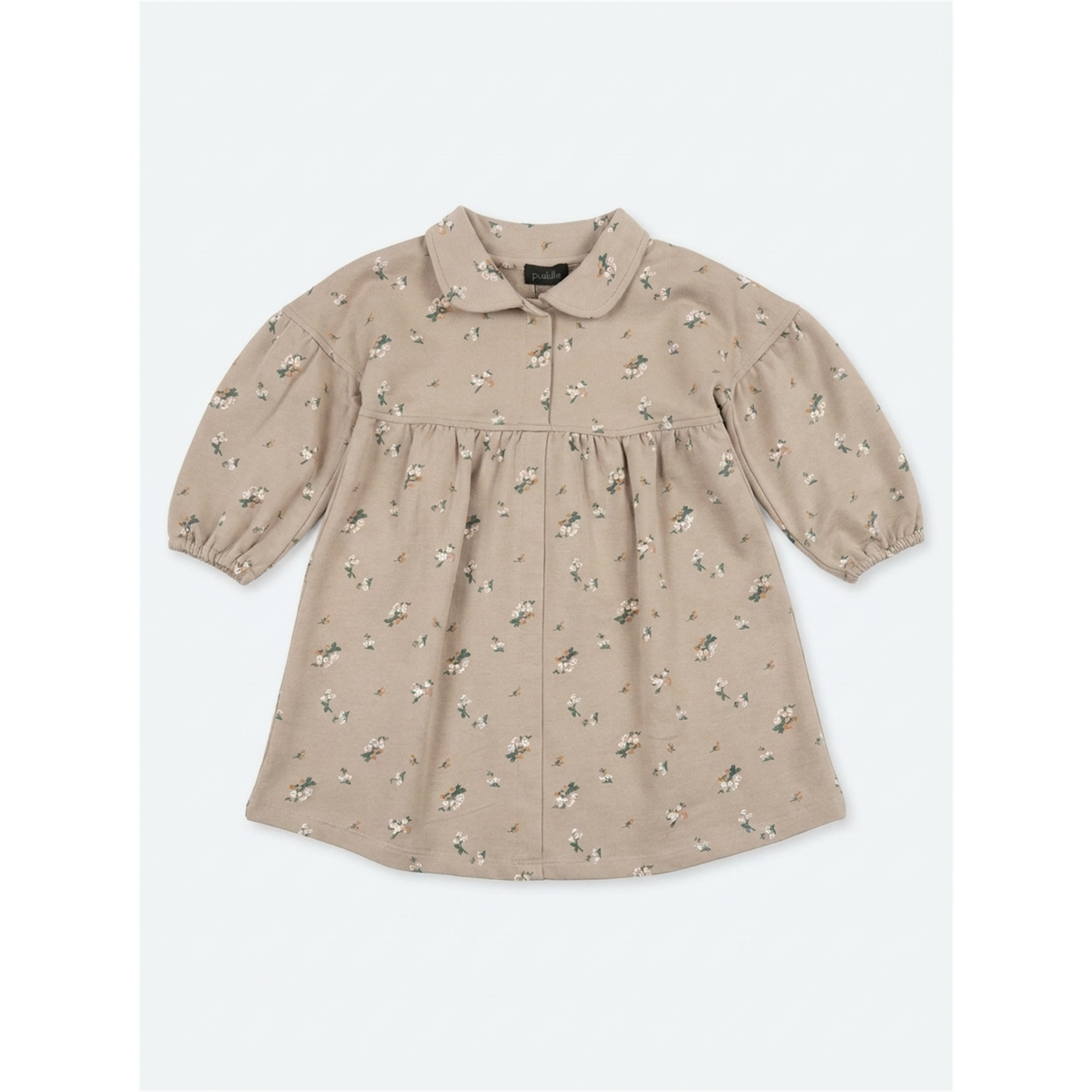 Floral Print Dress in Beige by Puddles