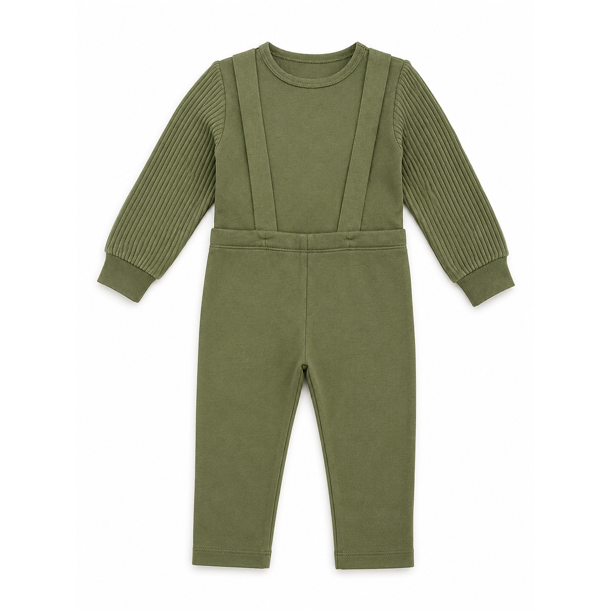 French Fleece Spandex And Corduroy Overall Set