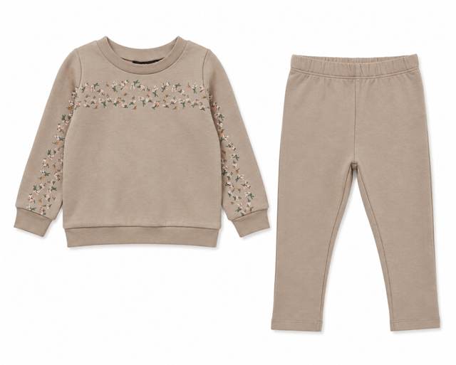 Floral Print Set in Beige by Puddles