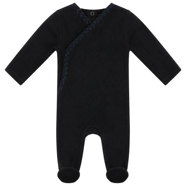 Footie With Leaves Stitch