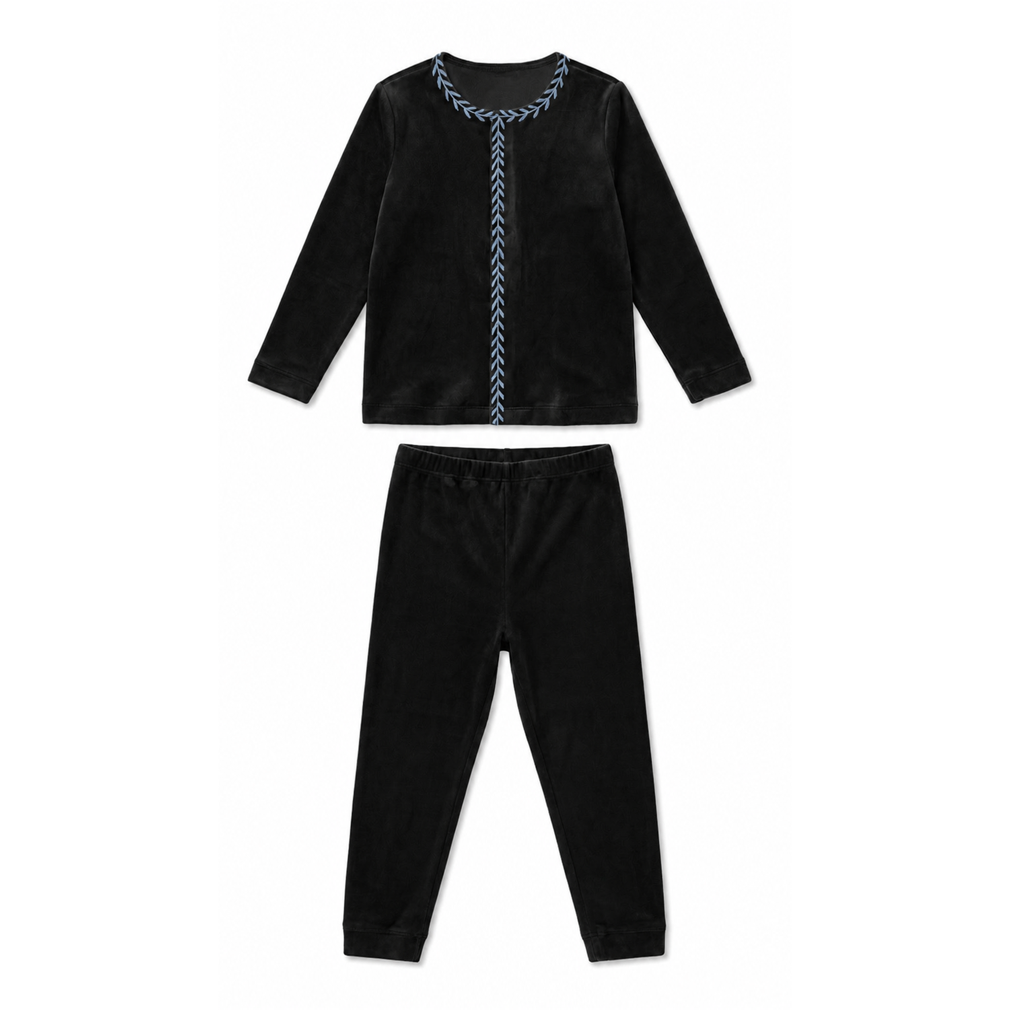 Pyjama With Leaves Stitch in Black by Seal