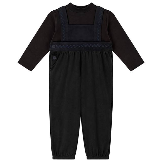 Shell & Overall With Leaves Stitch Decoration in Black by Seal