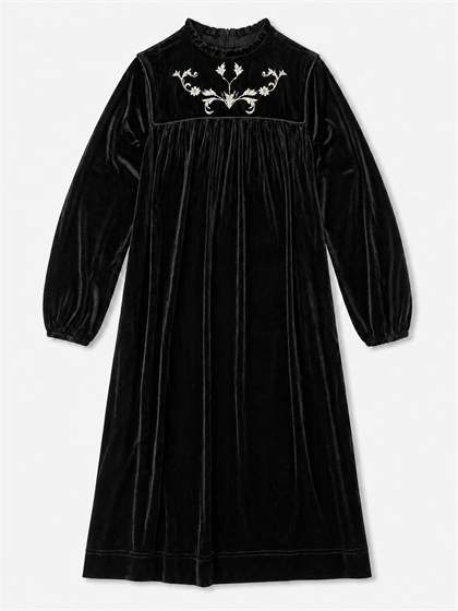 Velour Dress With Embroidery