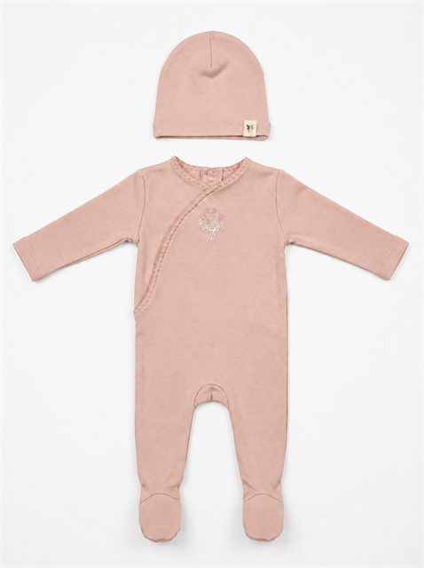 Honeybee, Flower & Rolling Horse Cotton Spandex Footie in Primrose by Bebe Bella