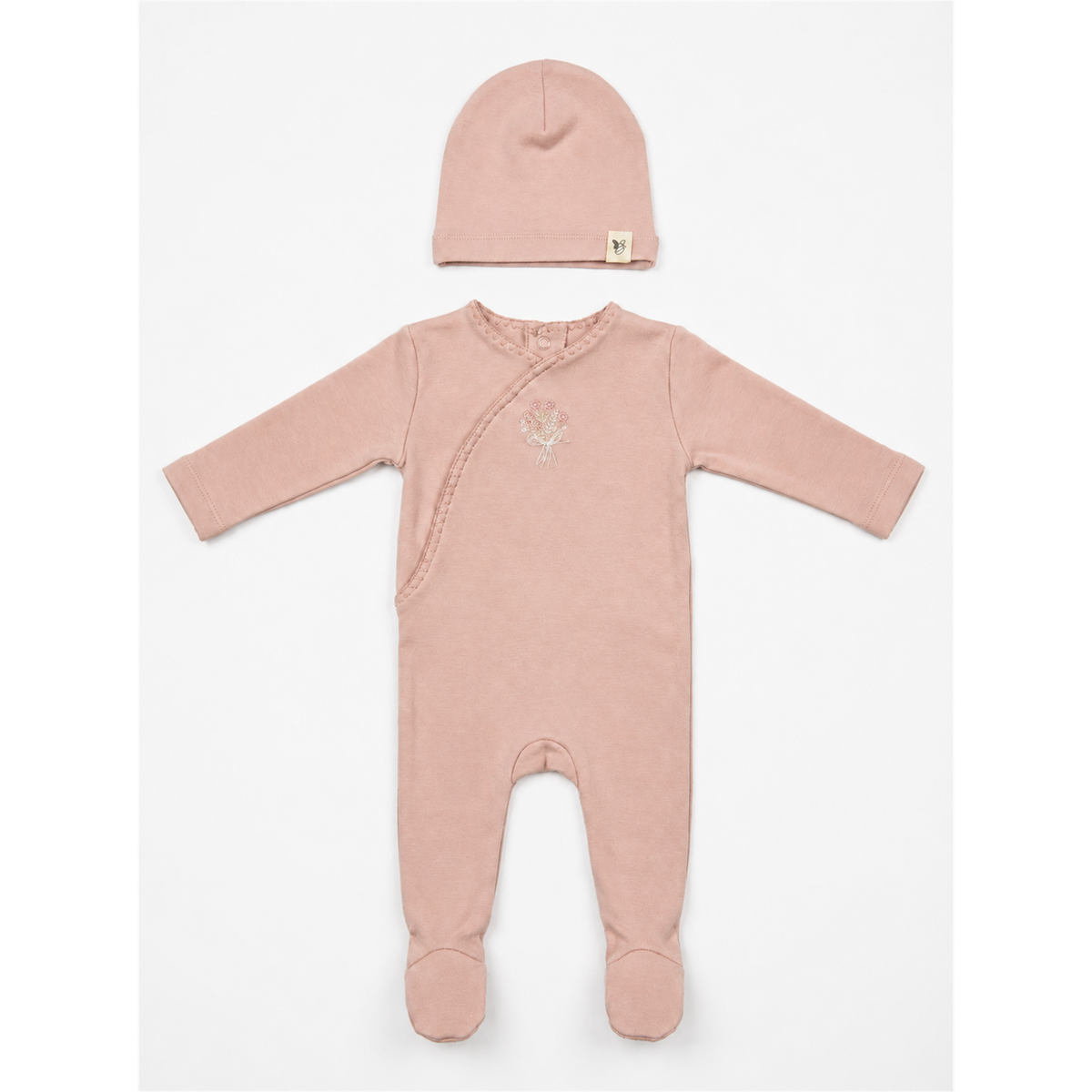 Honeybee, Flower & Rolling Horse Cotton Spandex Footie in Primrose by Bebe Bella