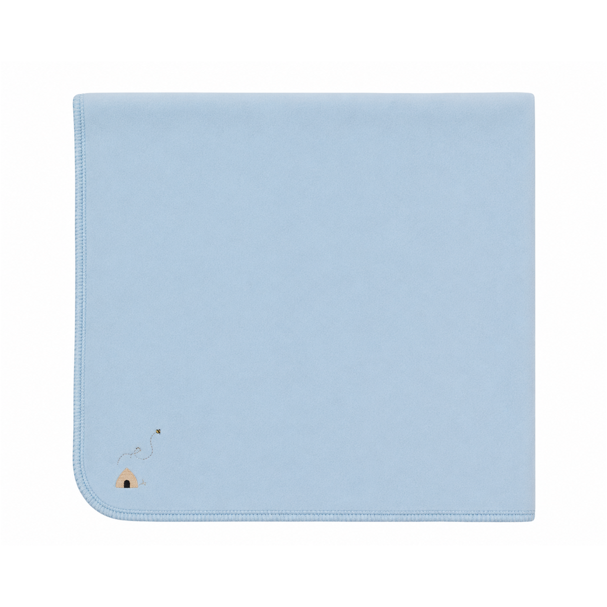 Honeybee, Flower & Rolling Horse Cotton Spandex Blanket in Blue One Size by Bebe Bella