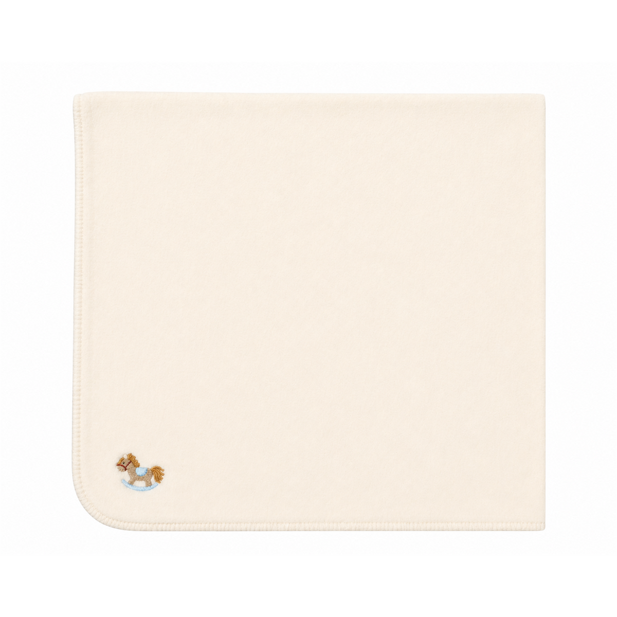 Honeybee, Flower & Rolling Horse Cotton Spandex Blanket in Cream One Size by Bebe Bella