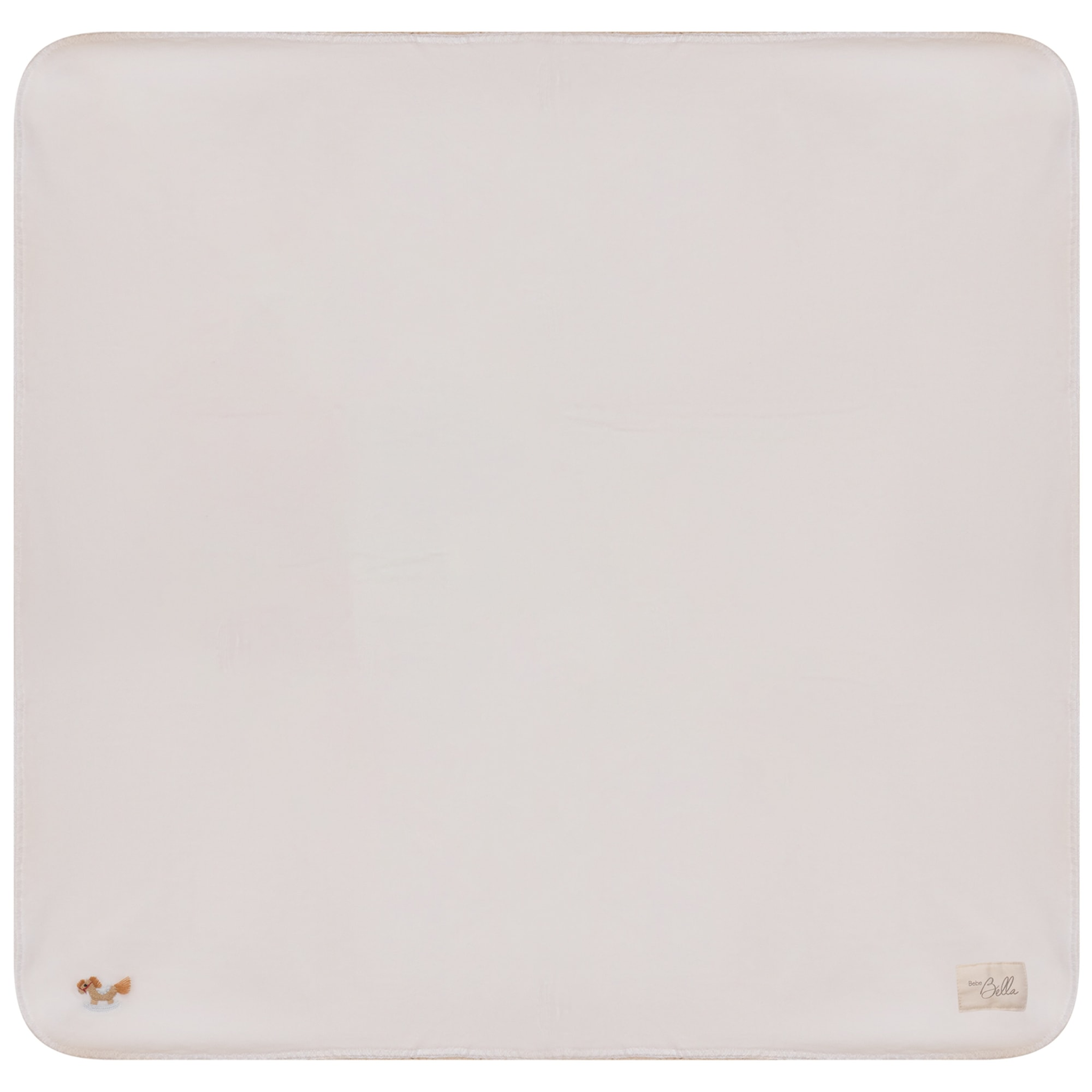 Honeybee, Flower & Rolling Horse Velour Blanket in Cream One Size by Bebe Bella