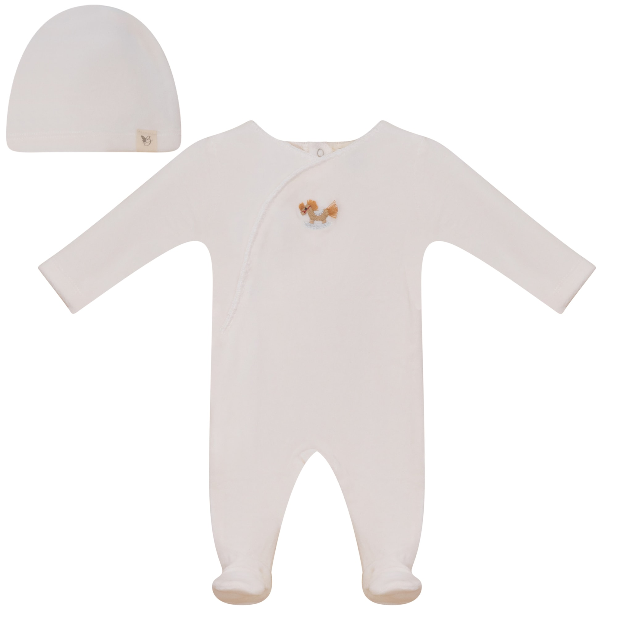 Honeybee, Flower & Rolling Horse Velour Footie in by Bebe Bella