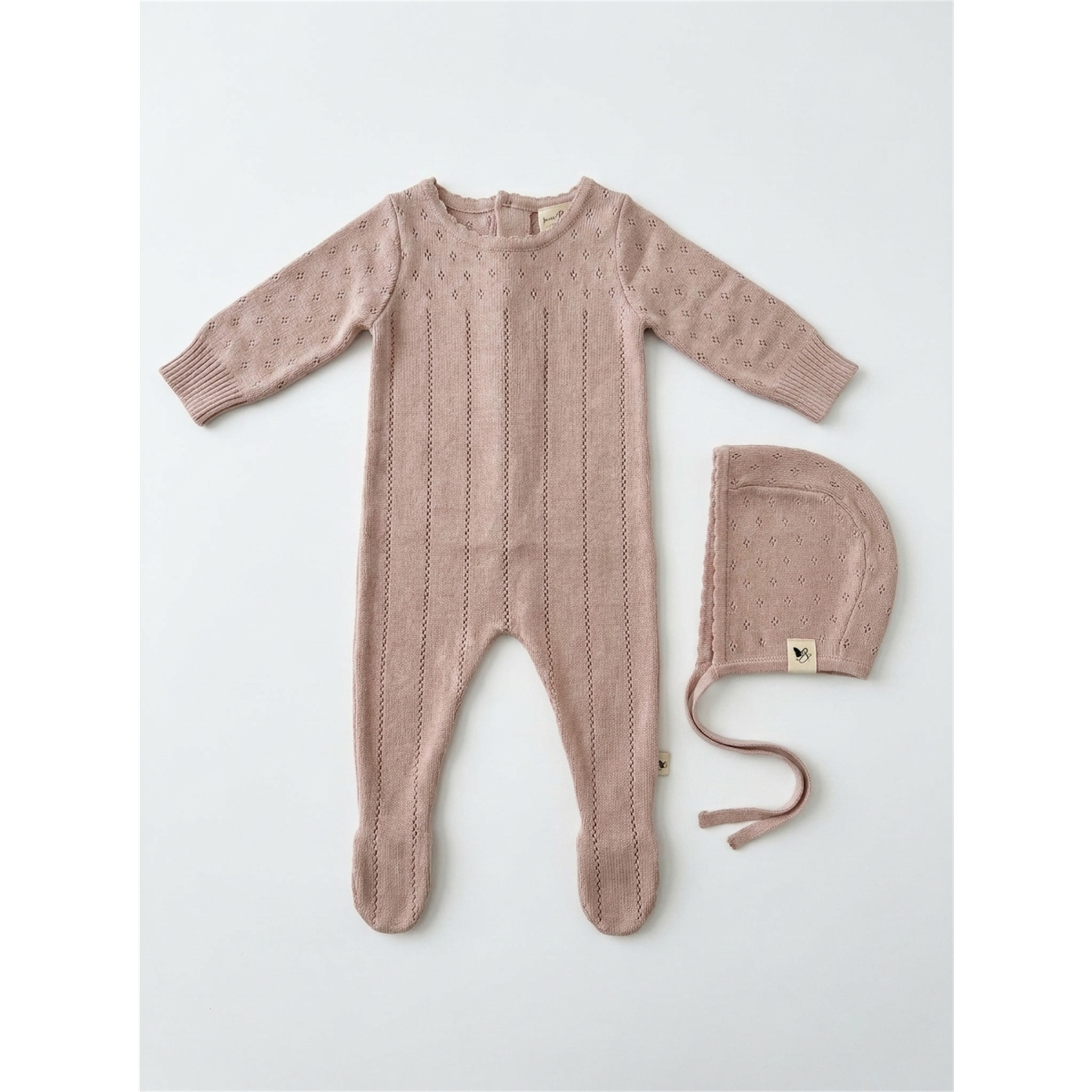 Knit Pointel Footie in Primrose by Bebe Bella