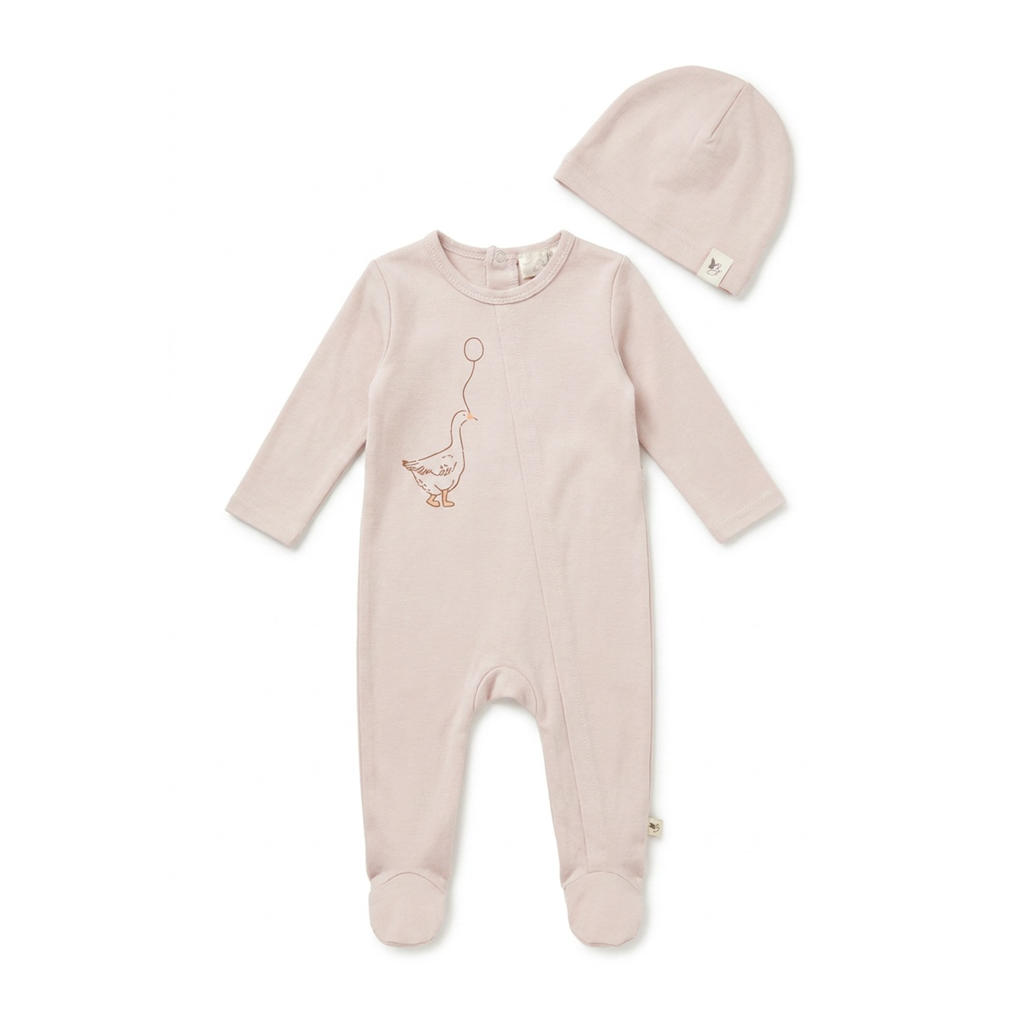 Balloon Goose Print Footie in Primrose by Bebe Bella