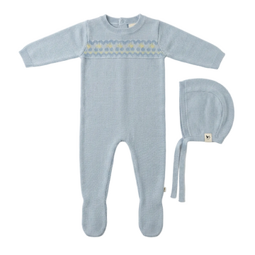 Cherry Embroidered  Knit Footie