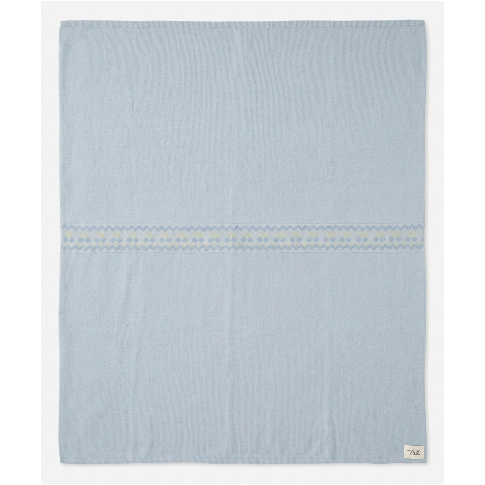 Cherry Embroidered Knit Blanket in Blue One Size by Bebe Bella