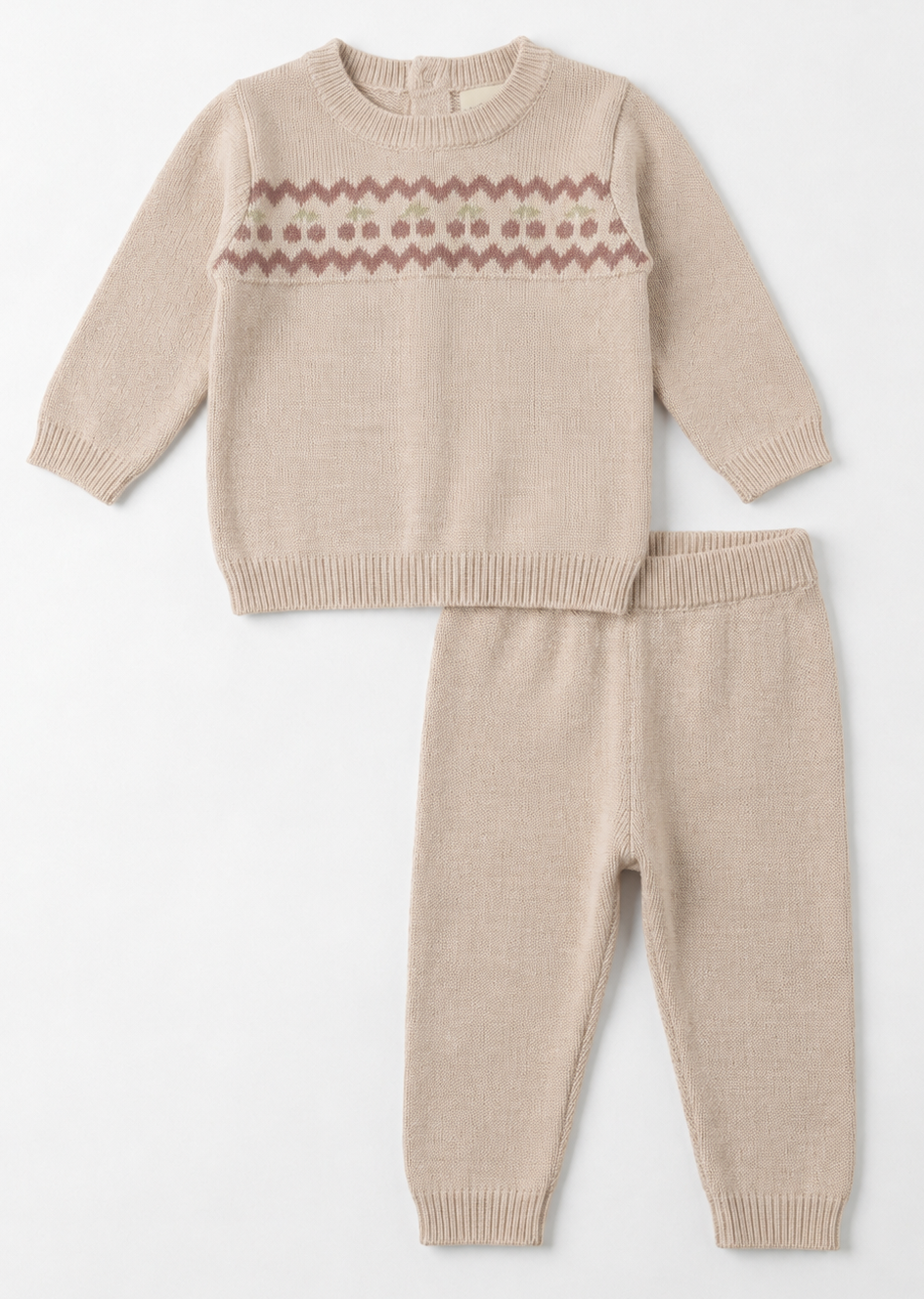 Knit 2 PC Set With Cherry in Primrose by Bebe Bella