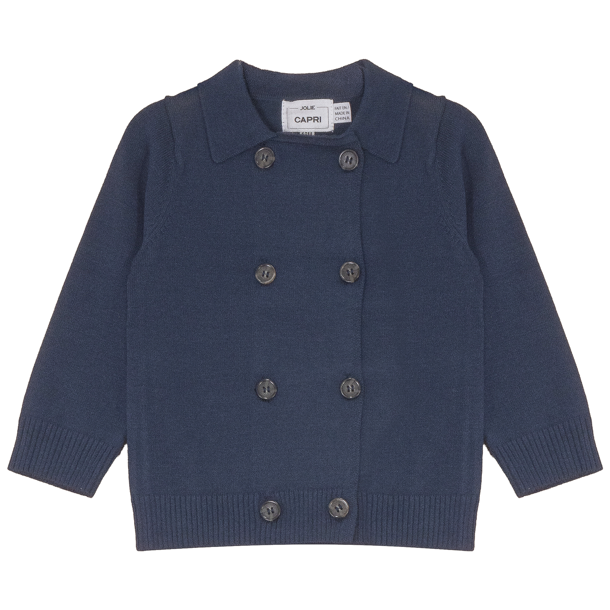 Double Breasted Cardigan in Navy by Jolie Capri