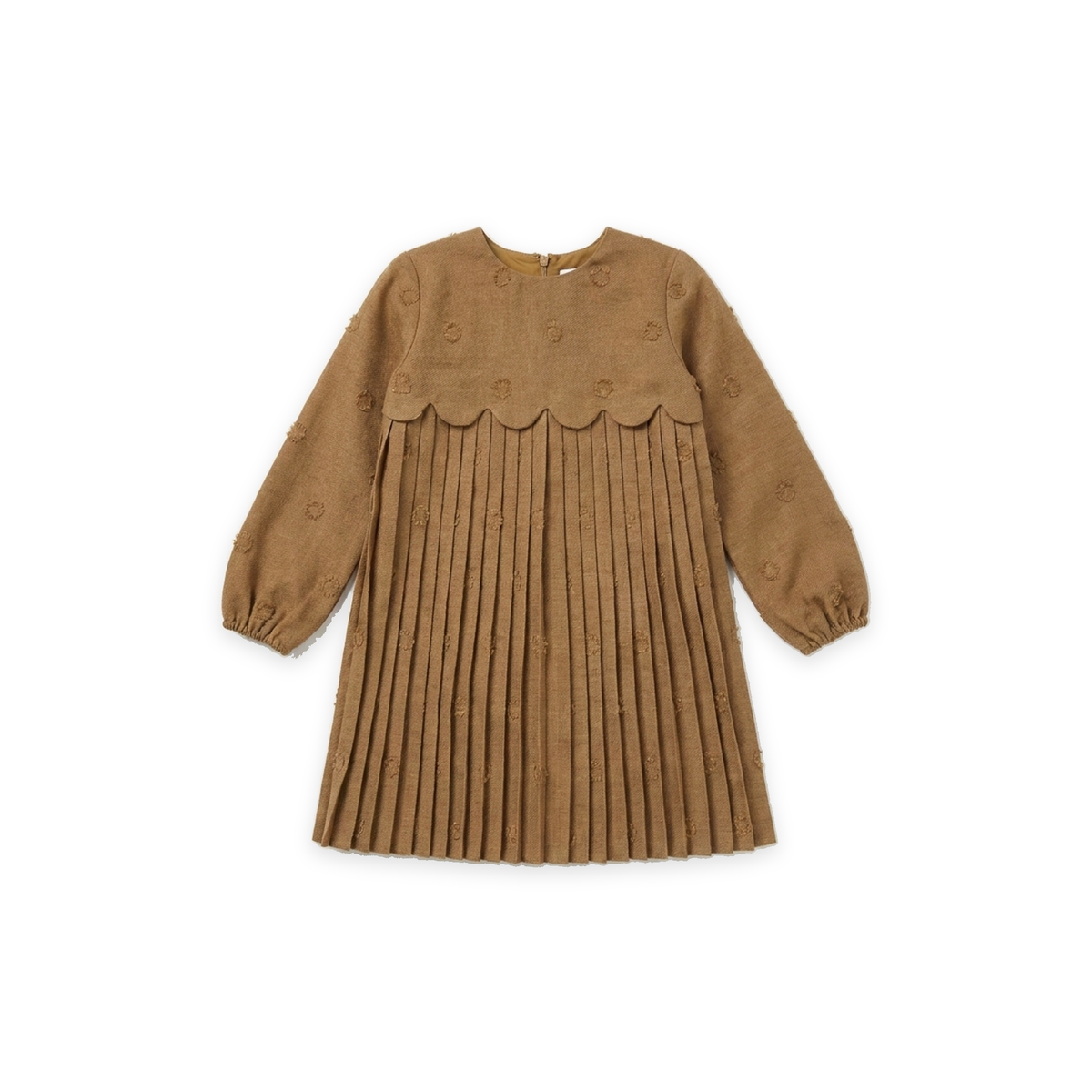 Pleated Dress in Brown by Jolie Capri