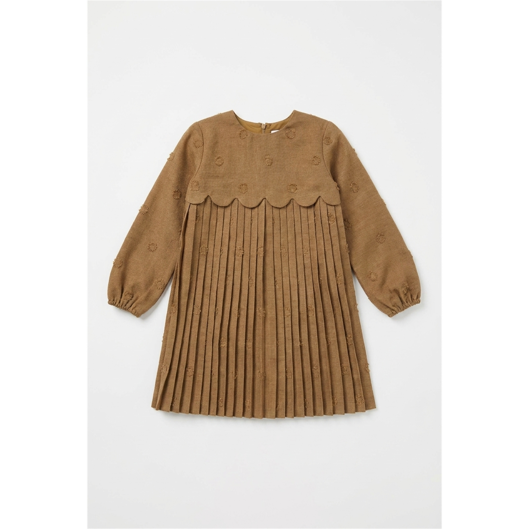 Pleated Dress in Brown by Jolie Capri