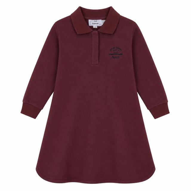 French Fleece Spandex Dress in Burgundy by Jolie Capri