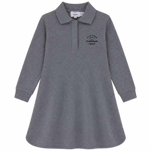 French Fleece Spandex Dress in Grey Mix by Jolie Capri