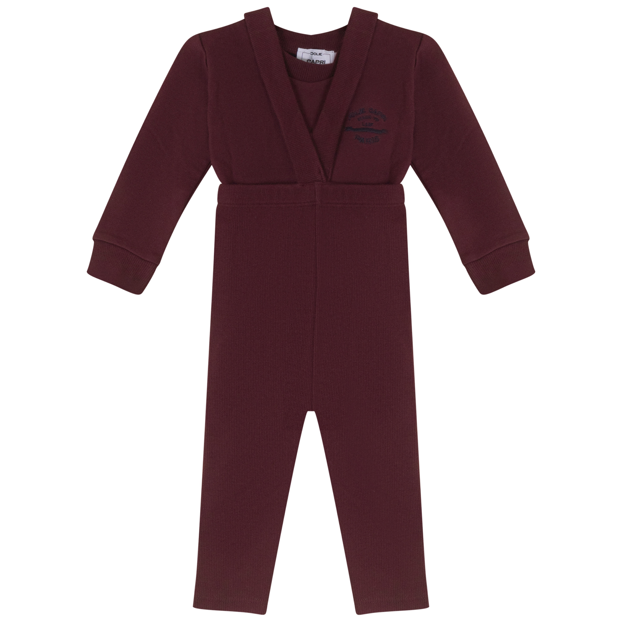 French Fleece And Rib Overall Set