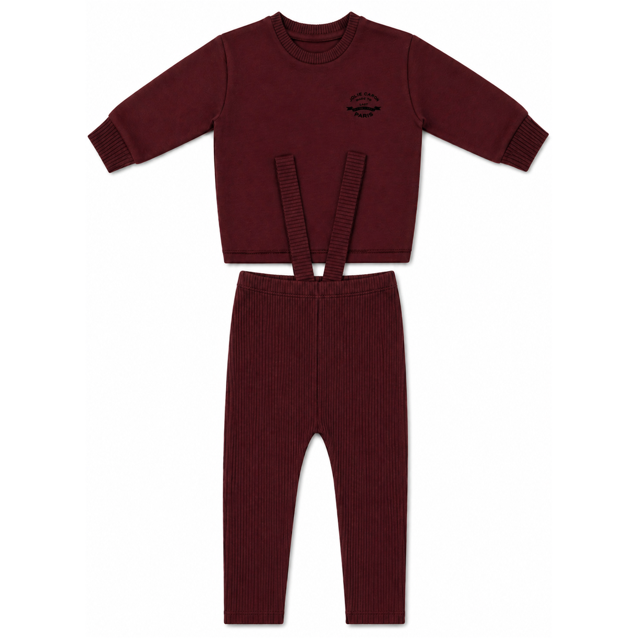 French Fleece And Rib Overall Set in by Jolie Capri
