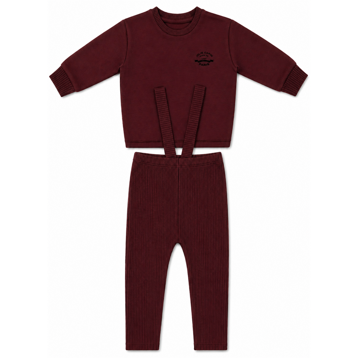 French Fleece And Rib Overall Set in by Jolie Capri