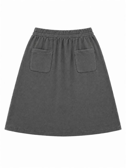 French Fleece Spandex Skirt in Grey Mix by Jolie Capri