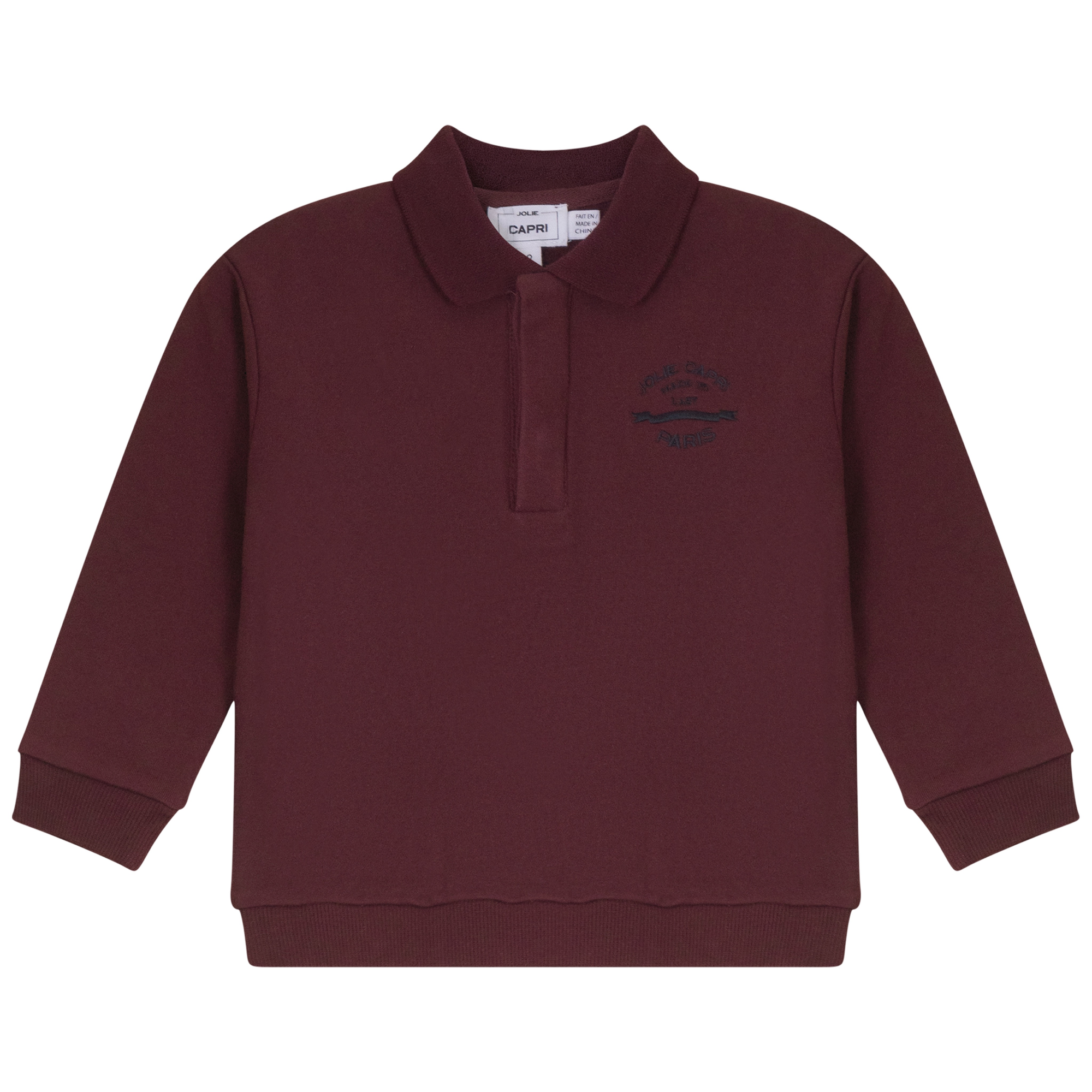 French Fleece Spandex Polo Sweatshirt