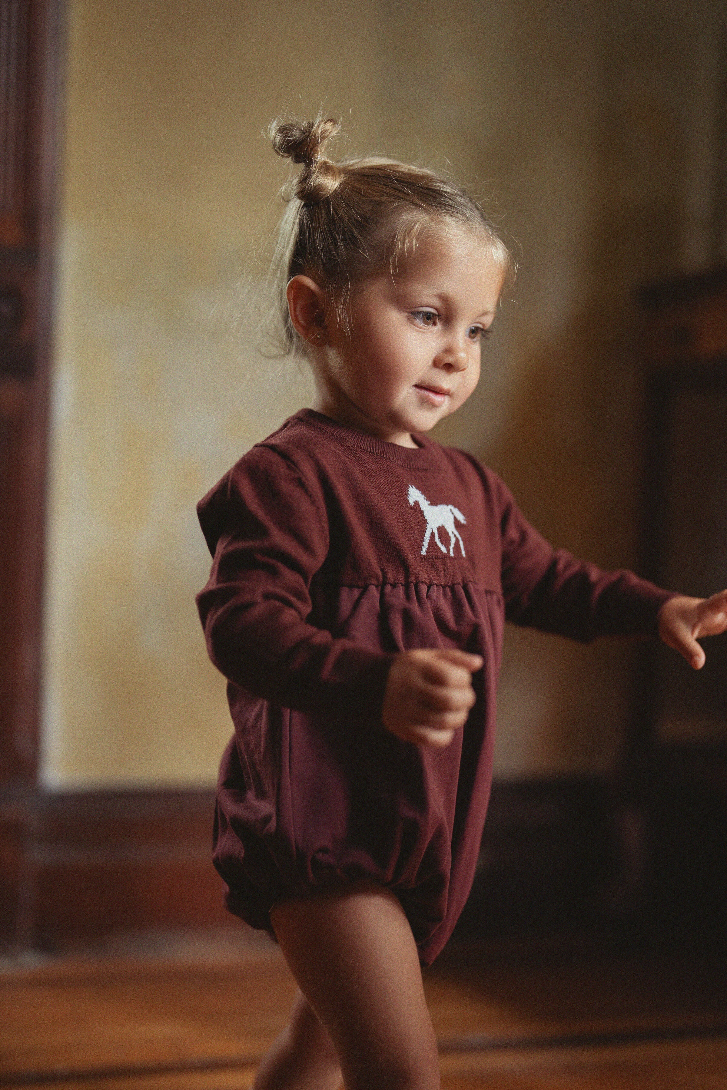 Horse Jacquard Knit & Fleece Bubble in by Puddles
