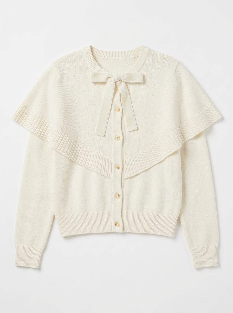 Cape Knit Cardigan in Cream by Imagine