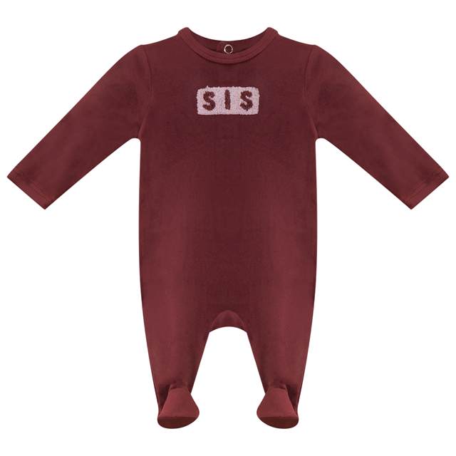 Brother & Sister Footie in Burgundy Pink by Whipped Cocoa