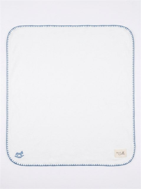 Horse Embroidery Blanket in Ivory One Size by Bebe Bella