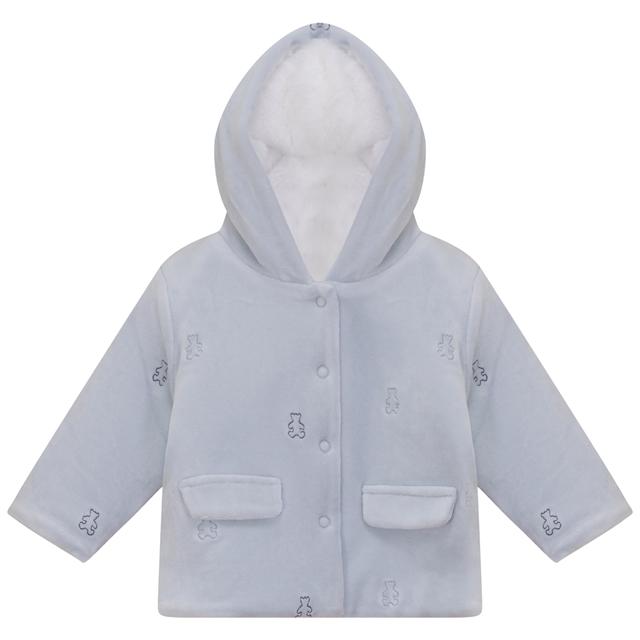 Embroidered Bear or Flower Jacket in Blue White by Bebe Bella