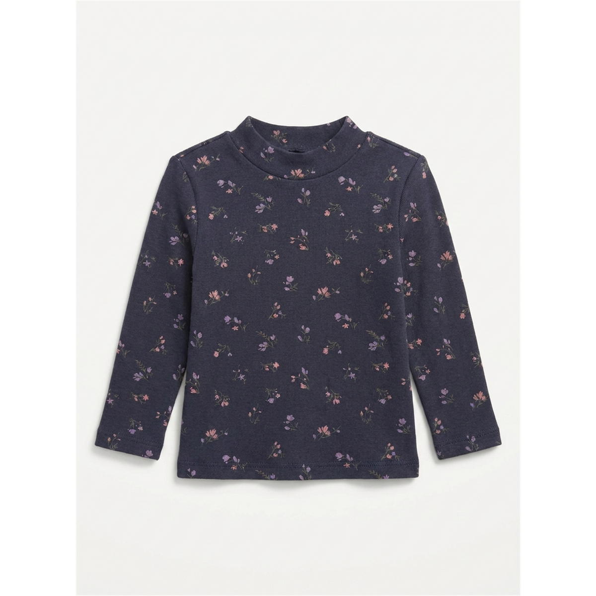 Distressed Mock Neck Top in Navy by Puddles