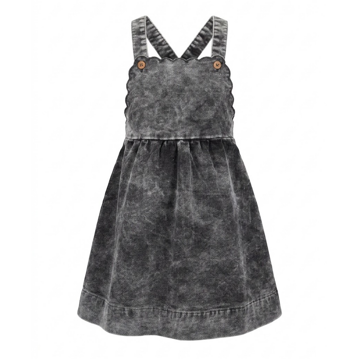 Distressed Corduroy Jumper in Washed Navy by Puddles