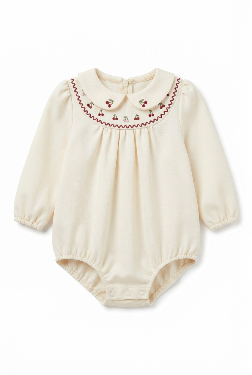 Cherry Embroidered Bubble in Off White by Jolie Capri